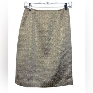 JÔN  Ron Jon Plaid Knee Length Gold Skirt Size‎ 6